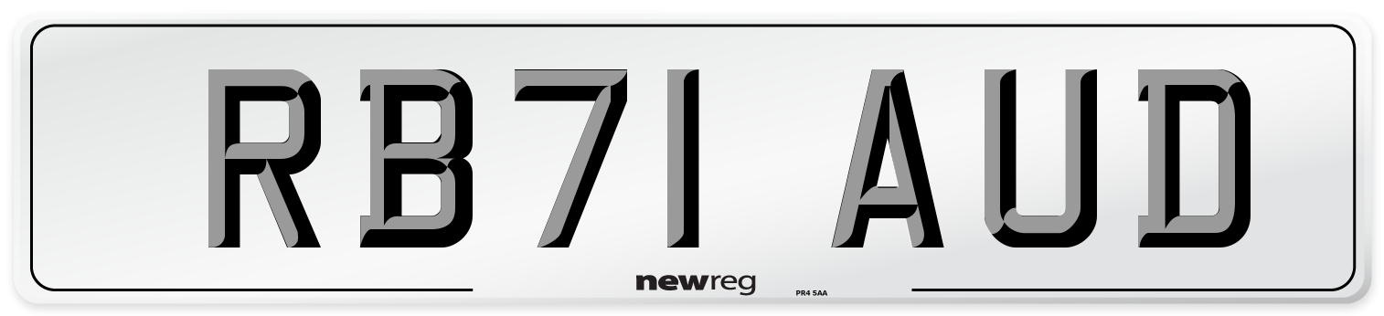 RB71 AUD Number Plate from New Reg
